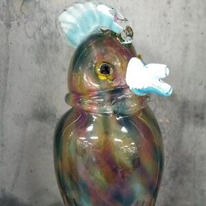 Blown Glass Parrot Signed